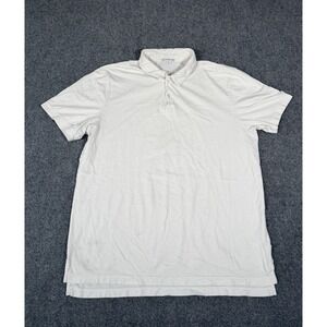 James Perse Sueded Jersey Polo Shirt Mens 3 Large White Supima Cotton Casual